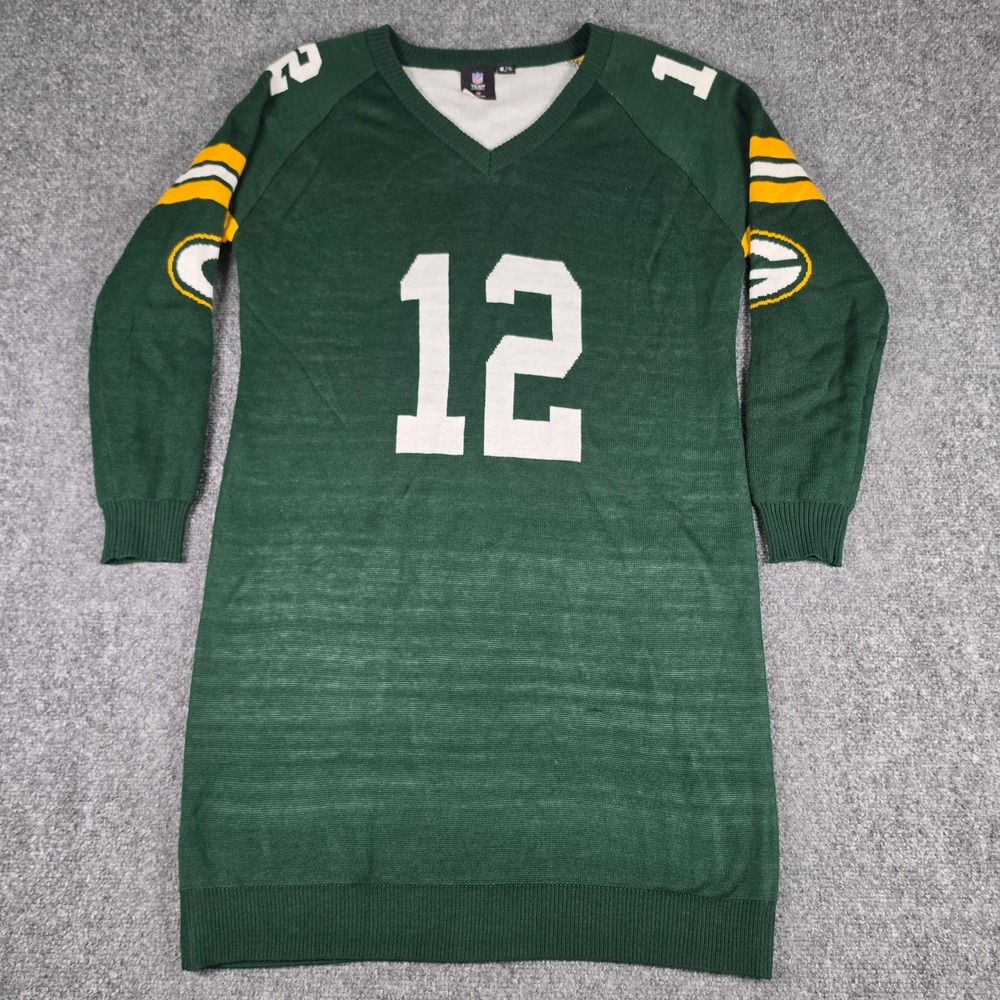 NFL Team Apparel Sweater Dress Womens XL Green Bay Packers Rodgers 12 Knit